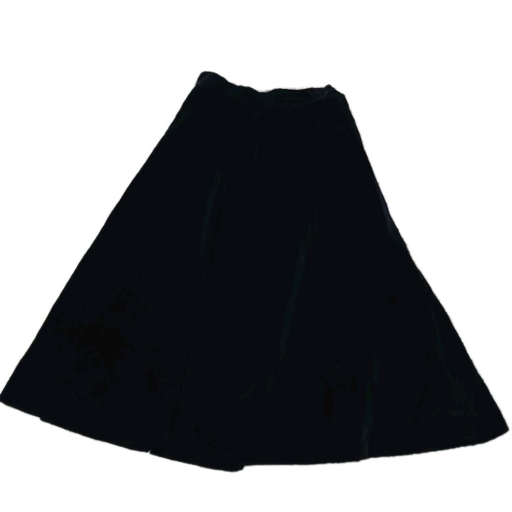 Vintage Eton Sportswear Black Velvet A-Line Maxi Skirt 24” Waist‎ XS/Small